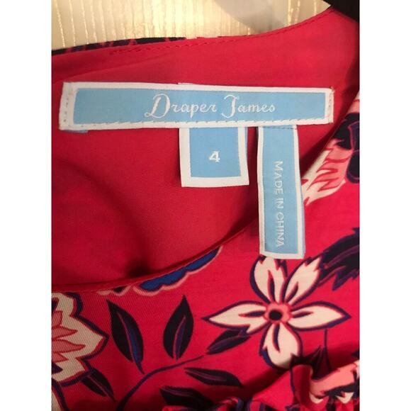 Draper James Francie Floral Cold Shoulder Dress Raspberry Red - Size 4 - Picture 5 of 10